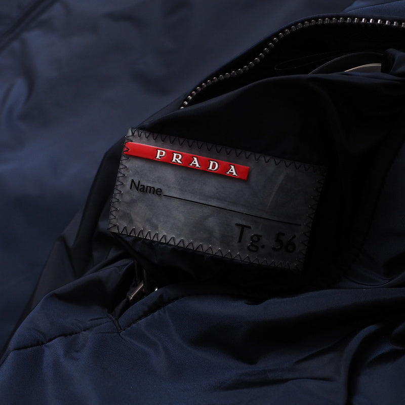 Prada Sports Jacket Sga754 Nylon Navy/Bordeaux Type Mens 56