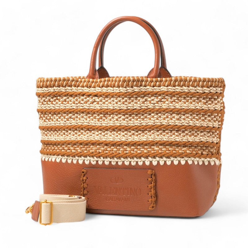 Valentino Garavani Tote Bag Leather Brown Unisex(Unisex)