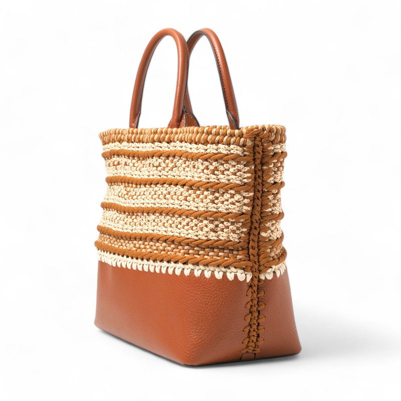 Valentino Garavani Tote Bag Leather Brown Unisex(Unisex)