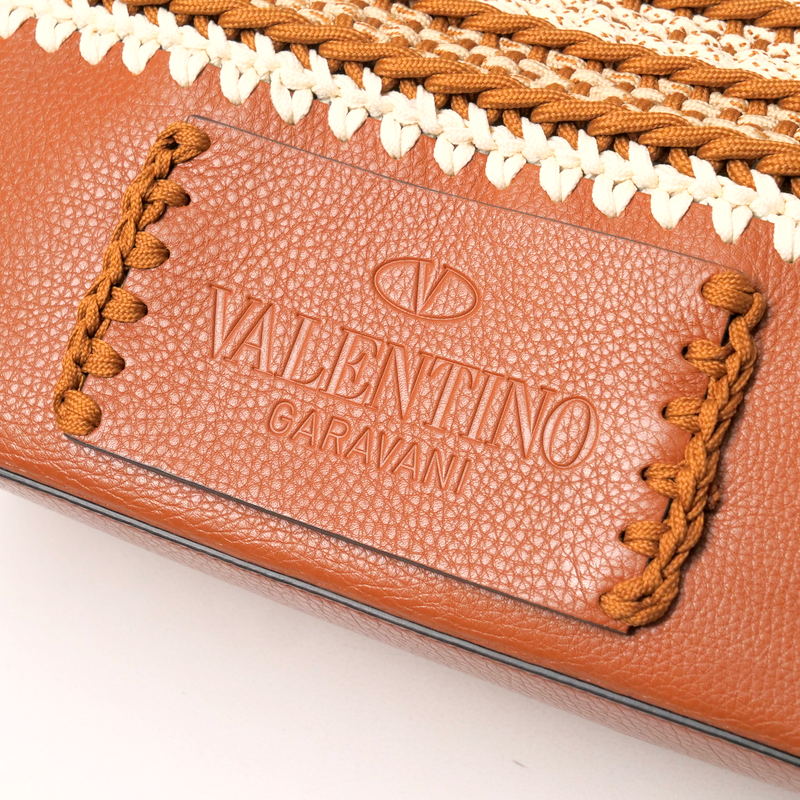 Valentino Garavani Tote Bag Leather Brown Unisex(Unisex)