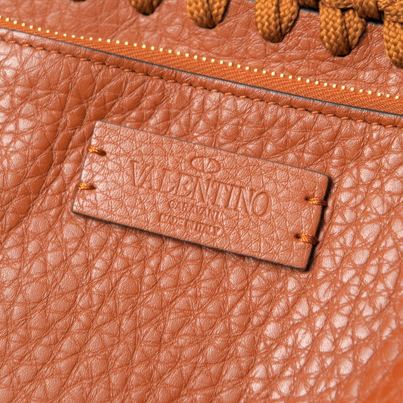 Valentino Garavani Tote Bag Leather Brown Unisex(Unisex)