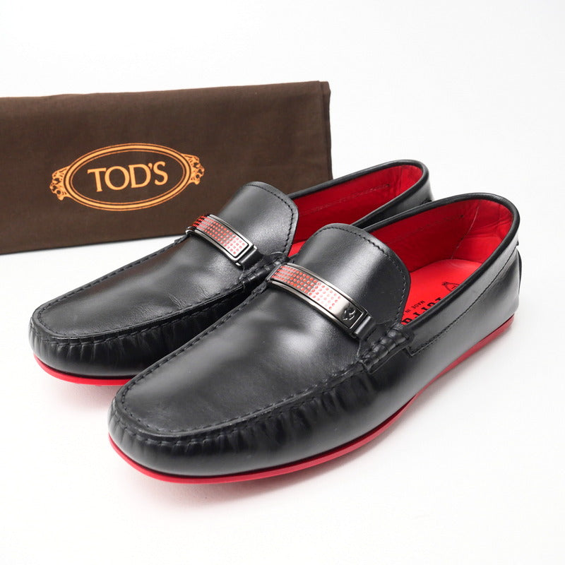 Todfs Loafers Leather Black Mens 7 1/2