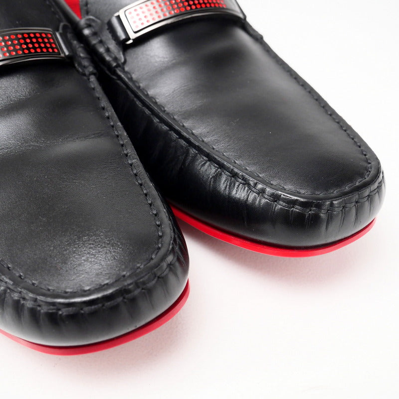 Todfs Loafers Leather Black Mens 7 1/2