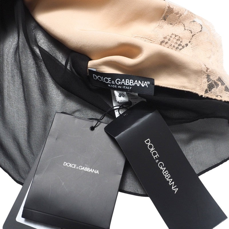 Dolce&Gabbana Blouse F5G72T Silk Black Women 40