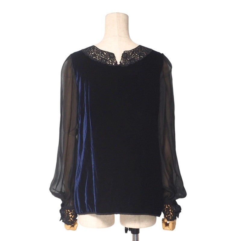 Dolce&Gabbana Blouse Ss0627 Velvet Navy / Black Women 38