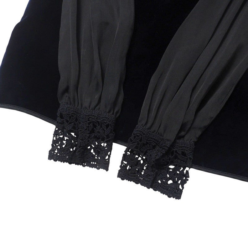 Dolce&Gabbana Blouse Ss0627 Velvet Navy / Black Women 38