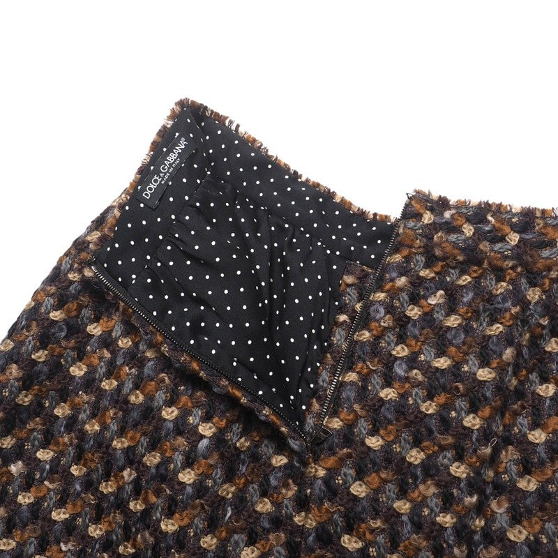 Dolce&Gabbana Skirt F4M40T Wool Brown X Gray Type Women 42