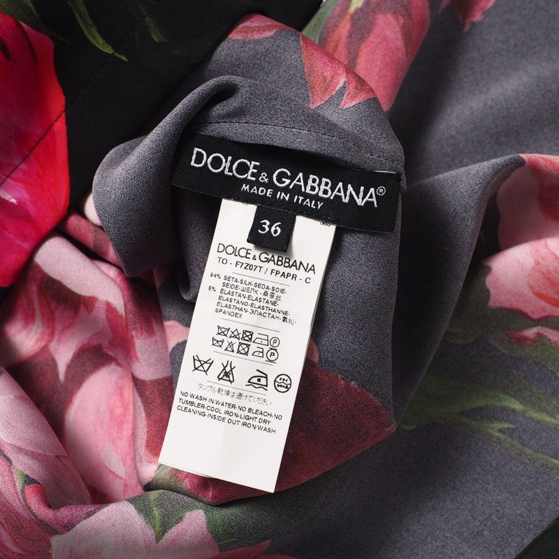 Dolce&Gabbana Cut F7Z07T Silk Black X Red Type Women 36