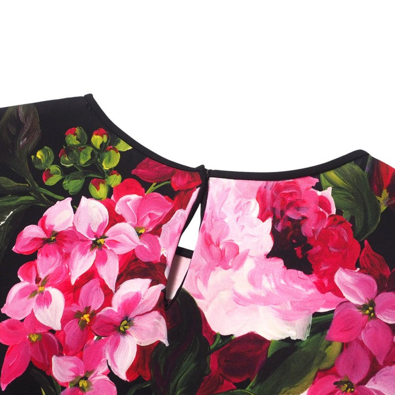 Dolce&Gabbana Cut F7Z07T Silk Black X Red Type Women 36