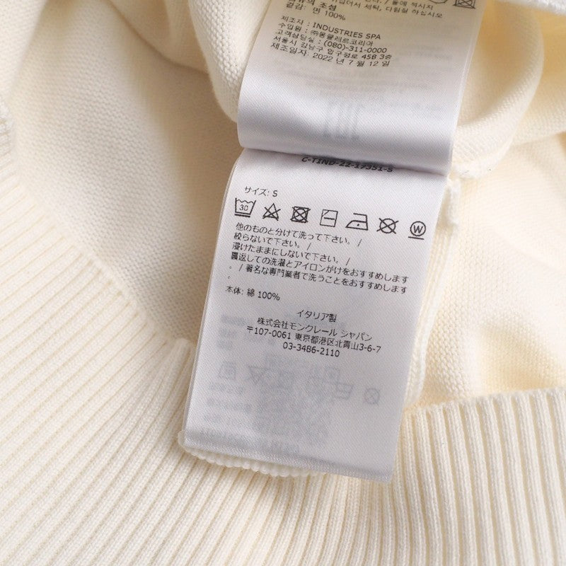 Moncler Knit I10919C00009 Knit White Girocollo Tricot Mens S