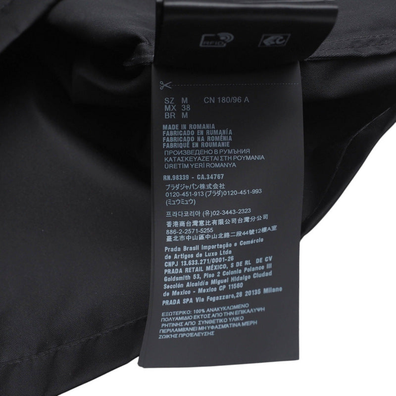 Prada Short Sleeve Shirt Sc449 S182 1Wq8 Nylon Black Mens M(180/96A)