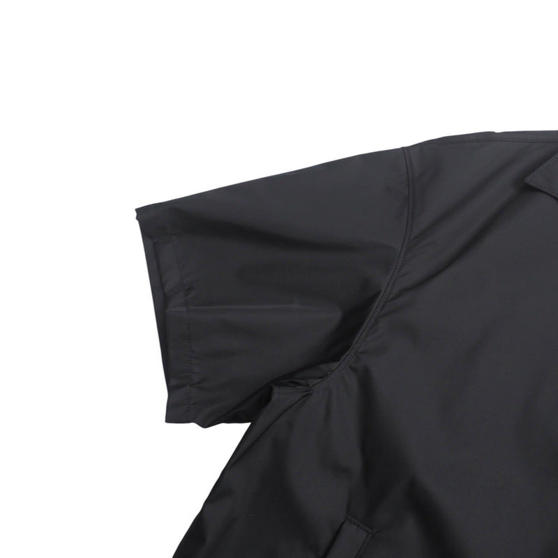 Prada Short Sleeve Shirt Sc449 S182 1Wq8 Nylon Black Mens M(180/96A)