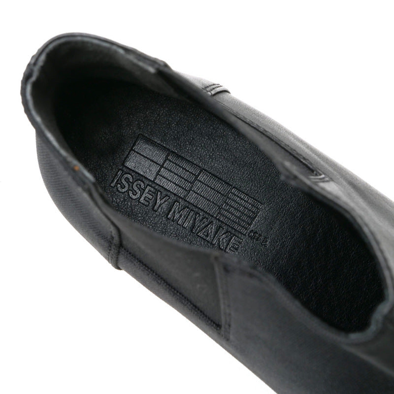 Issey Miyake Boots Leather X Synthetic Fiber Black Women 25