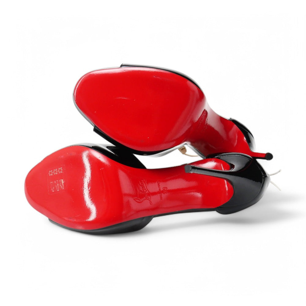 Christian Louboutin Sandals Patent Leather Black 39