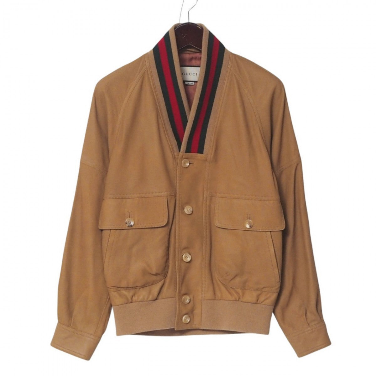 Gucci Jacket 567428 Goat Camel Brown Sherry Line Mens 44