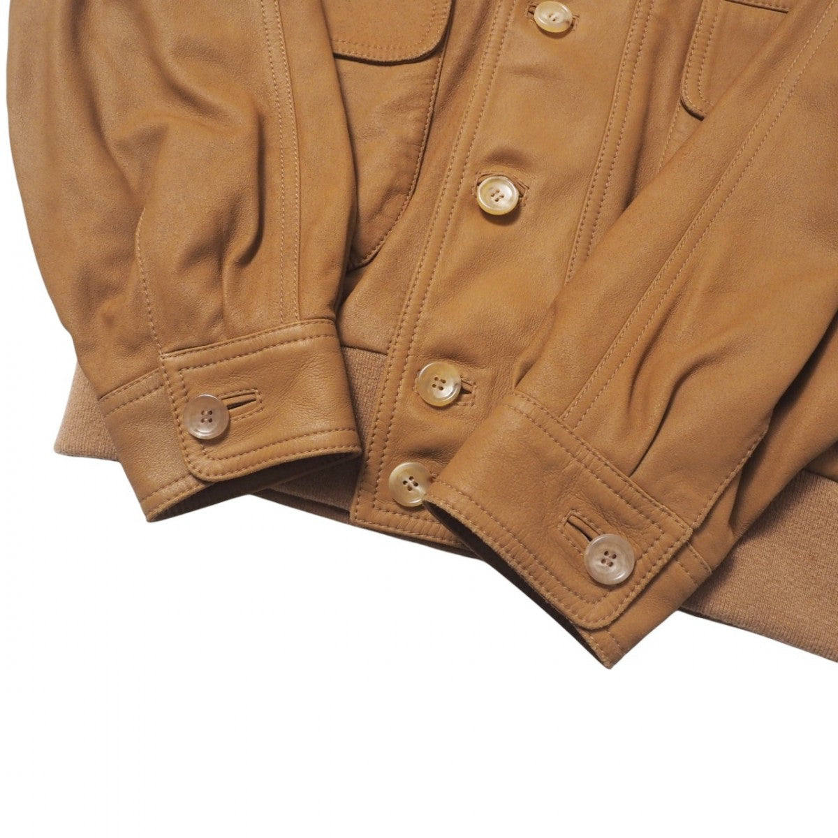 Gucci Jacket 567428 Goat Camel Brown Sherry Line Mens 44