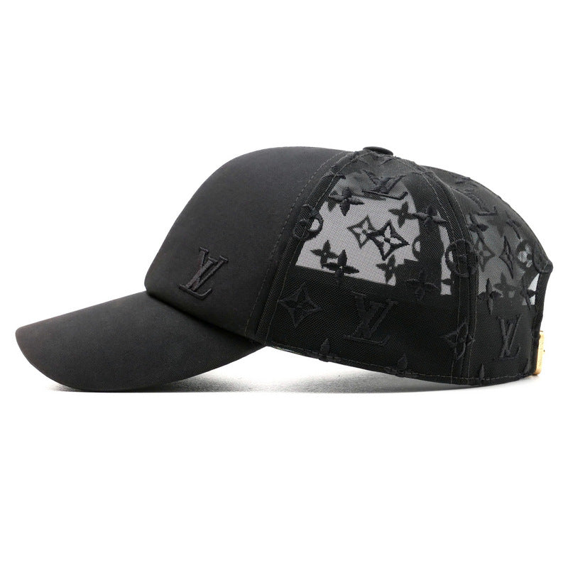 Louis Vuitton Cap M77115 Cotton Polyester Black Cap Baseball Monogram Mesh Mens -