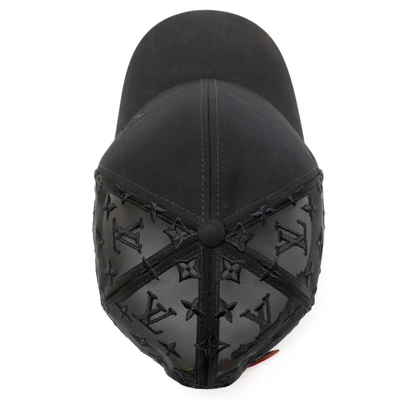 Louis Vuitton Cap M77115 Cotton Polyester Black Cap Baseball Monogram Mesh Mens -
