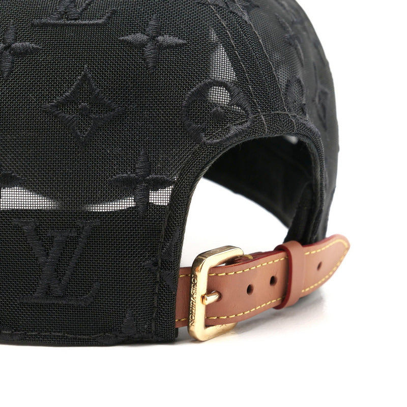 Louis Vuitton Cap M77115 Cotton Polyester Black Cap Baseball Monogram Mesh Mens -
