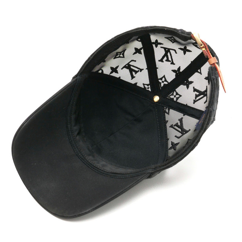 Louis Vuitton Cap M77115 Cotton Polyester Black Cap Baseball Monogram Mesh Mens -