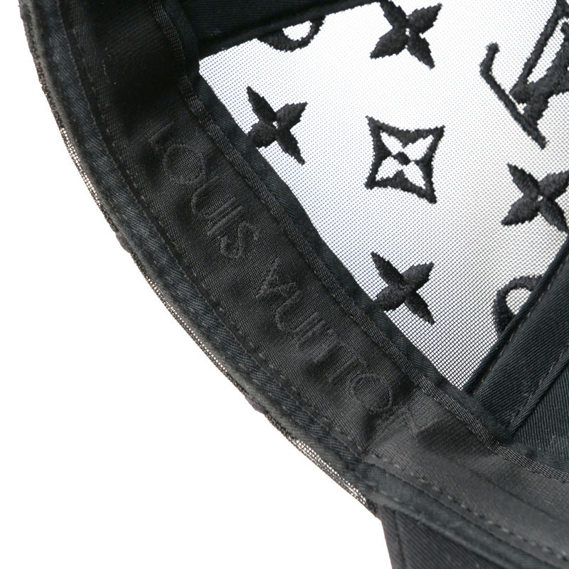 Louis Vuitton Cap M77115 Cotton Polyester Black Cap Baseball Monogram Mesh Mens -