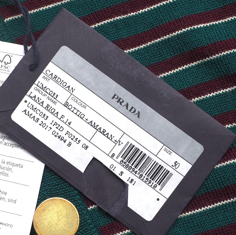Prada Cardigan Wool Green Type Mens 50