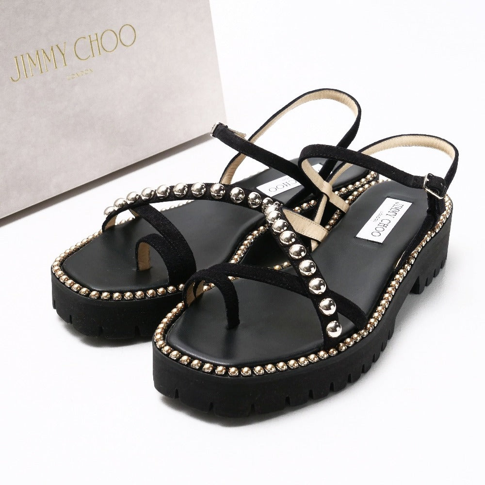 Jimmy Choo Sandals Leather Black Desi Flat 38