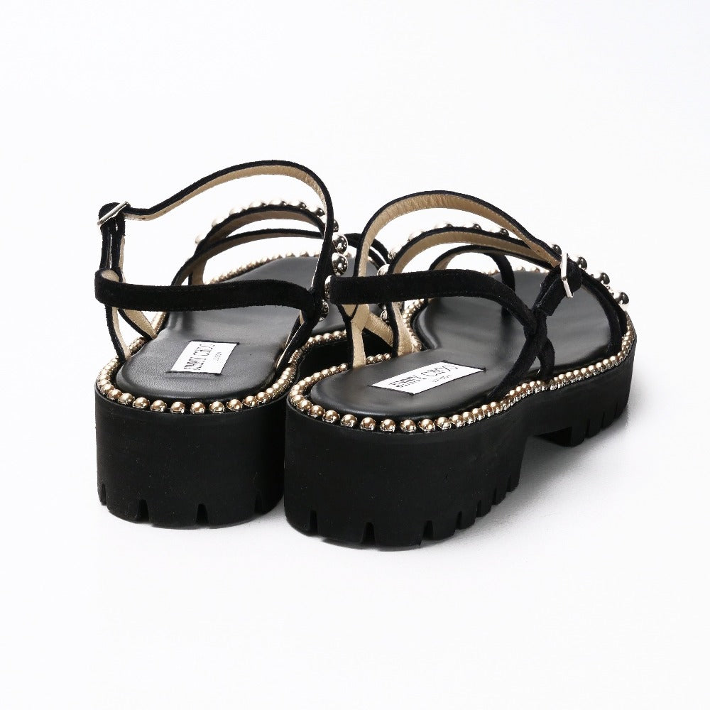 Jimmy Choo Sandals Leather Black Desi Flat 38