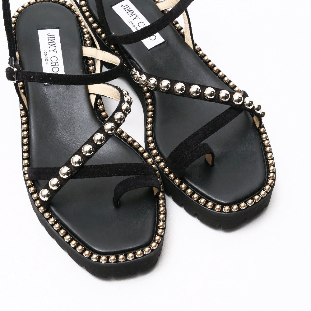Jimmy Choo Sandals Leather Black Desi Flat 38