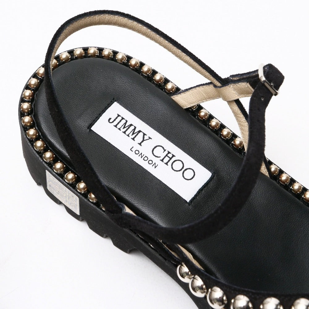 Jimmy Choo Sandals Leather Black Desi Flat 38