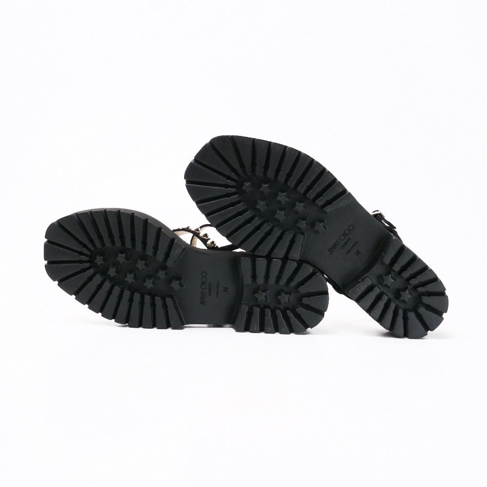 Jimmy Choo Sandals Leather Black Desi Flat 38