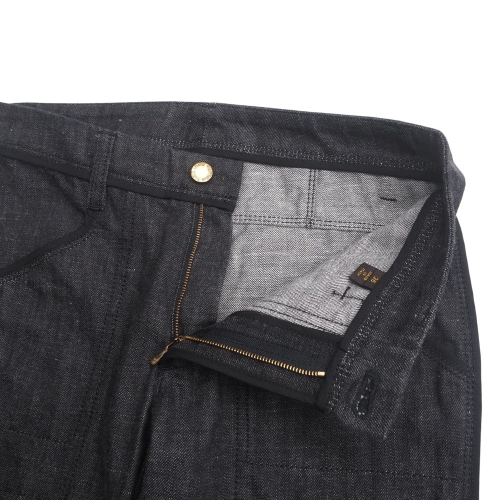 Louis Vuitton Denim Pants Cotton Denim Black Type Women 36