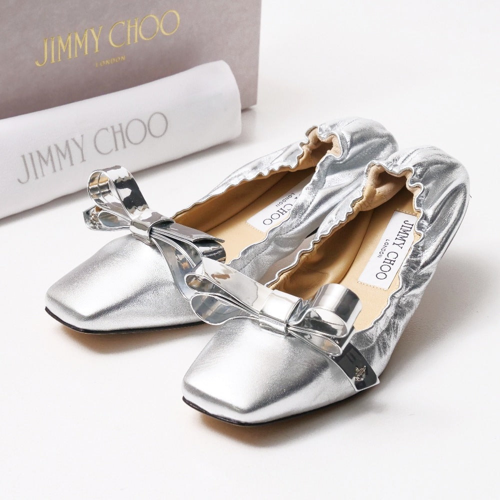 Jimmy Choo Pumps J000167388365 Leather Silver Adalee Ballet Flat 36 1/2