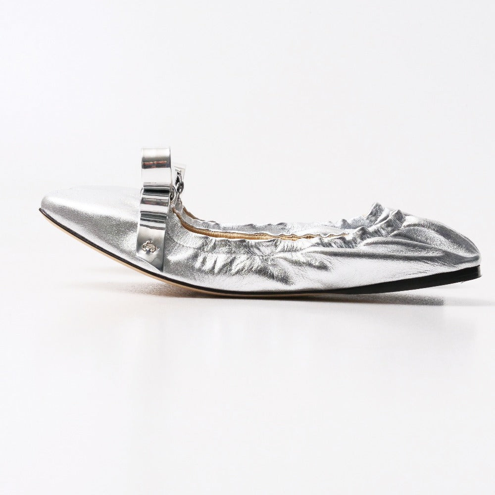 Jimmy Choo Pumps J000167388365 Leather Silver Adalee Ballet Flat 36 1/2