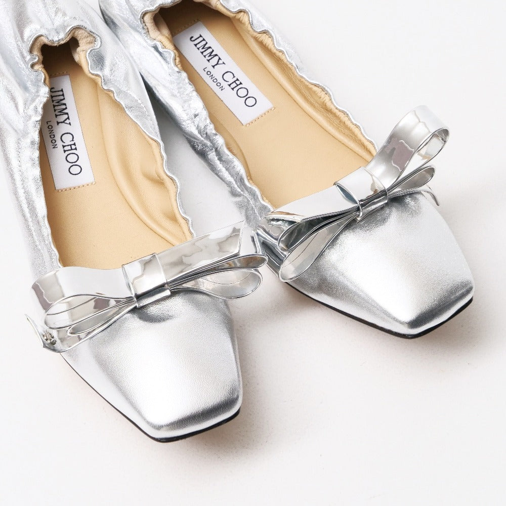 Jimmy Choo Pumps J000167388365 Leather Silver Adalee Ballet Flat 36 1/2