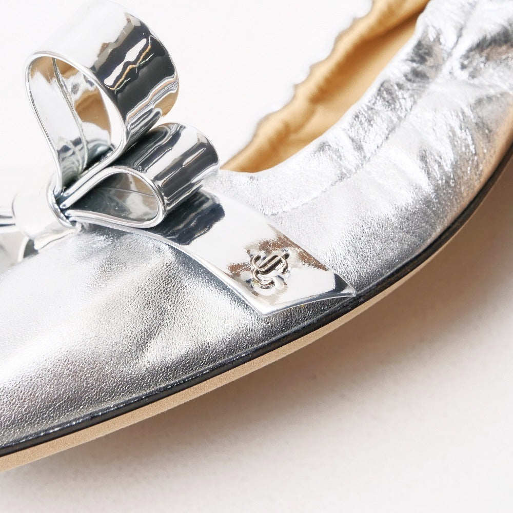 Jimmy Choo Pumps J000167388365 Leather Silver Adalee Ballet Flat 36 1/2