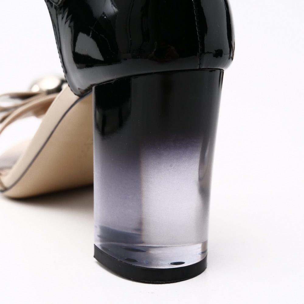 Salvatore Ferragamo Sandals 2428 Patent Leather Black Women 5D