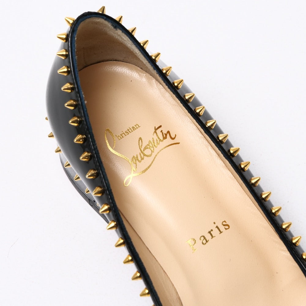 Christian Louboutin Pumps 3150759 Patent Leather Black Gold Women 35