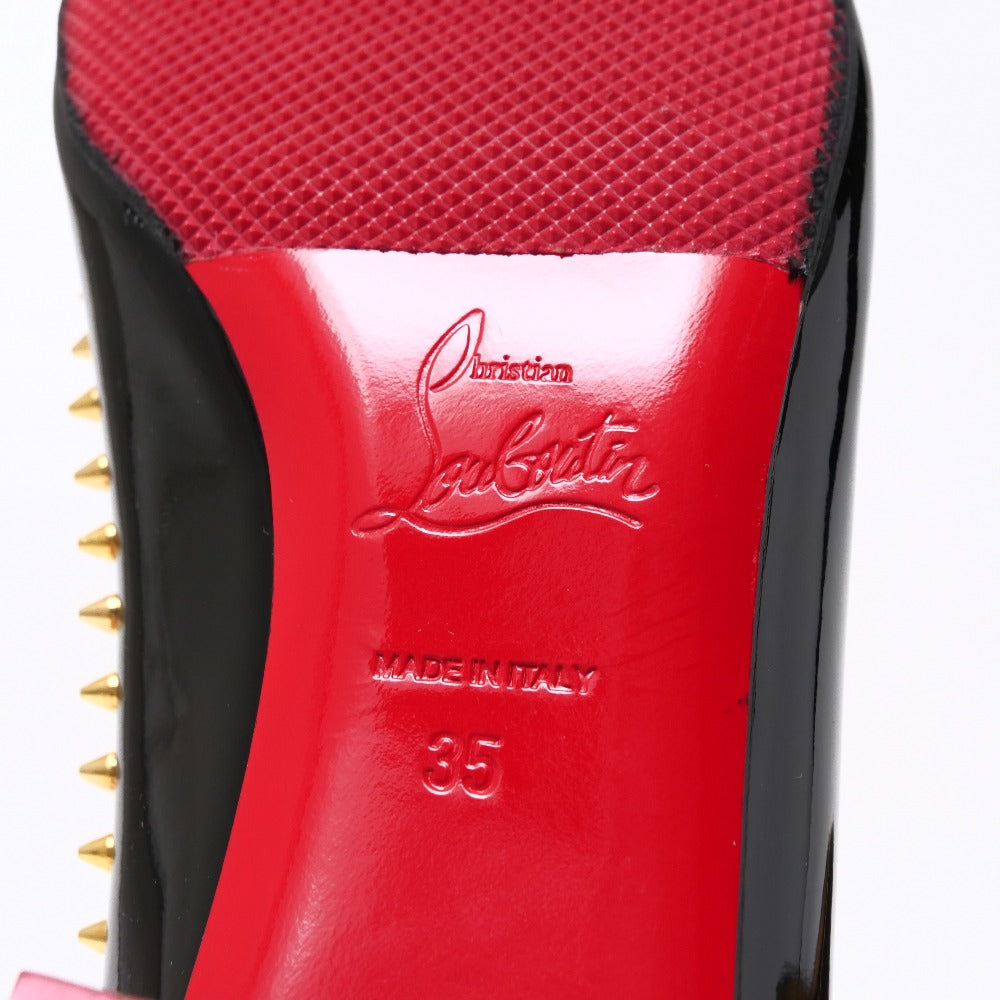 Christian Louboutin Pumps 3150759 Patent Leather Black Gold Women 35
