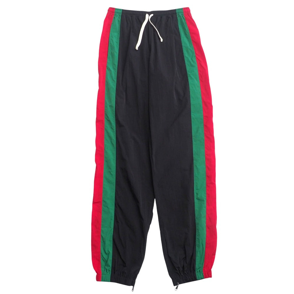 Gucci Pants 575549 Nylon Black Green Red Oversized Nylon Mens S