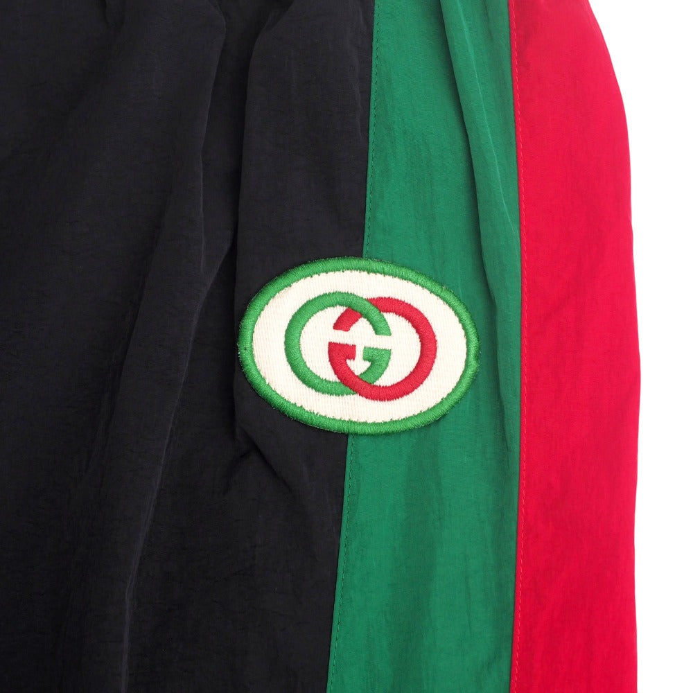 Gucci Pants 575549 Nylon Black Green Red Oversized Nylon Mens S