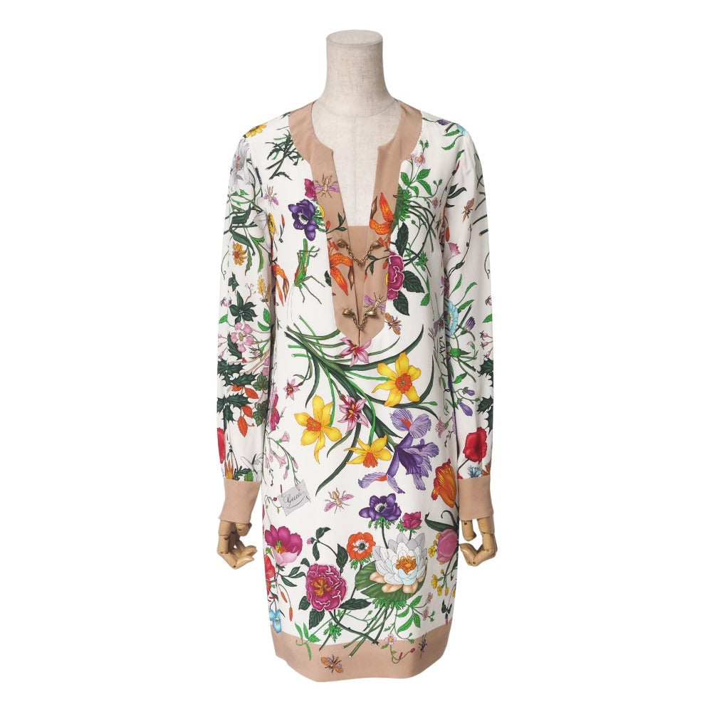 Gucci One Piece 358691 Silk White Women 38