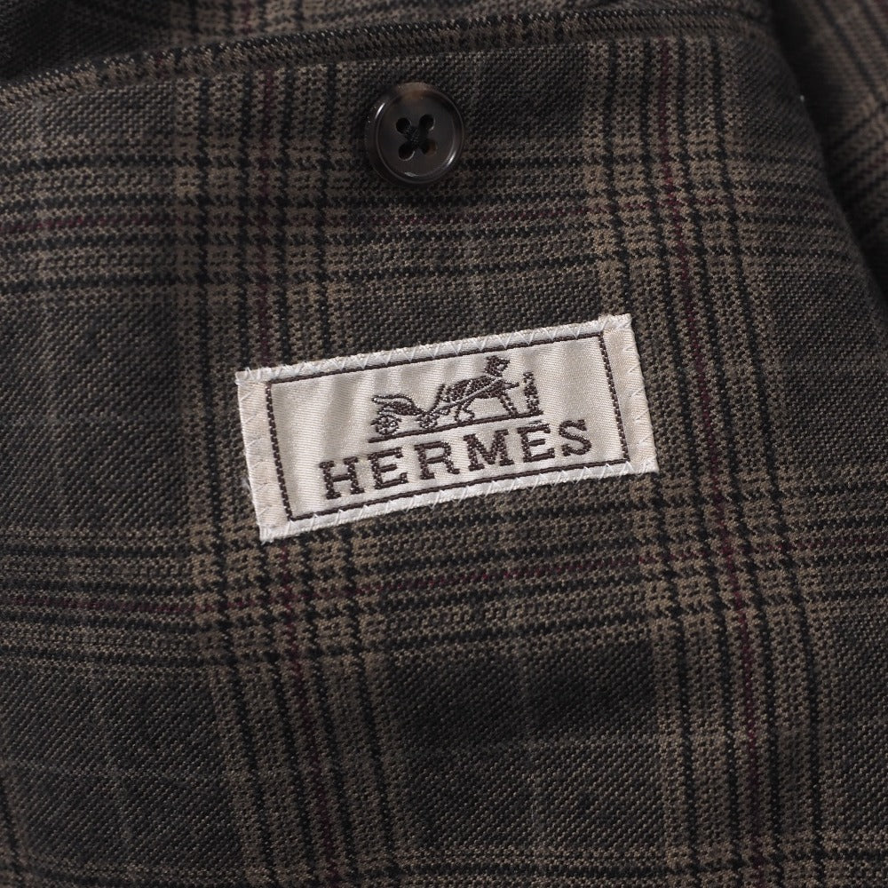 Hermes Tailored Jacket G19714 Cotton Brown Type Mens 52