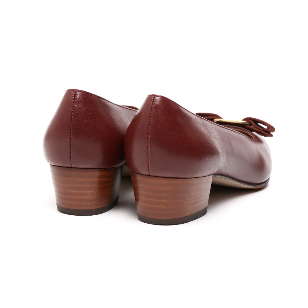 Salvatore Ferragamo Pumps Db98353 Leather Brown Gold Women 6C