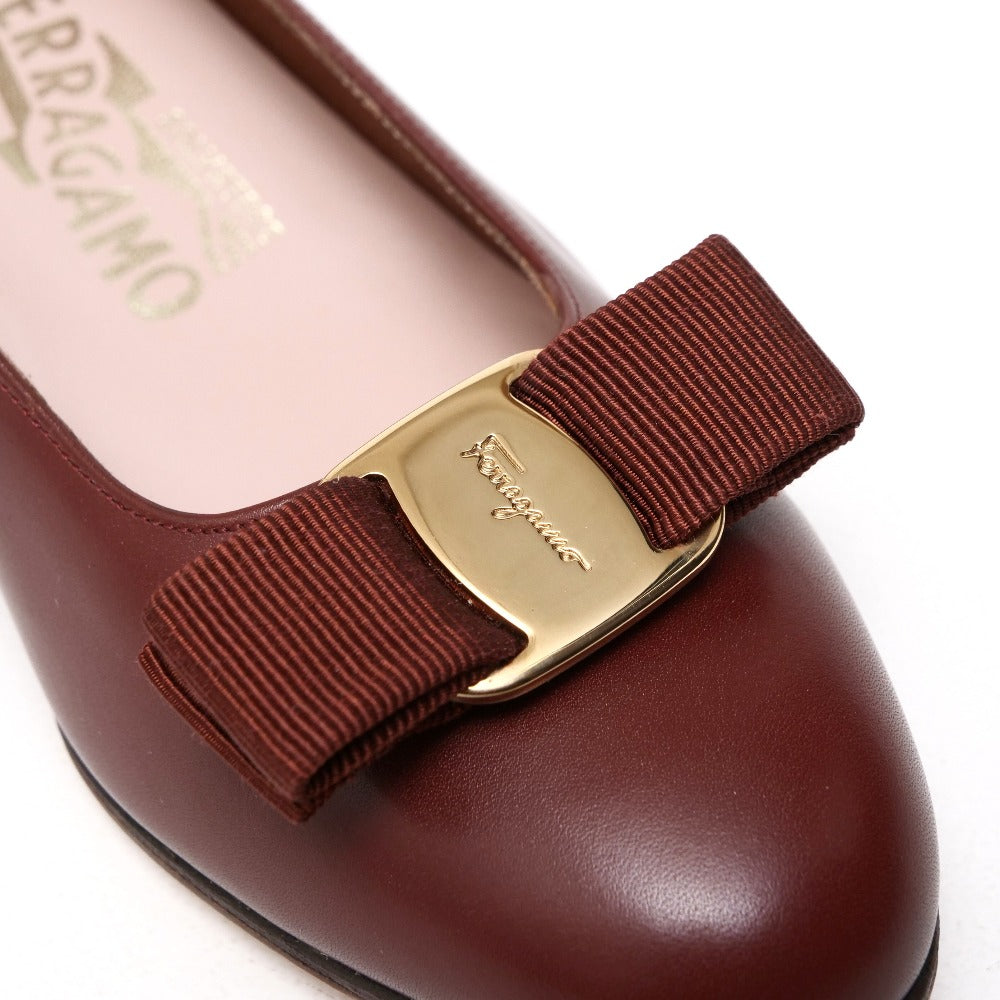 Salvatore Ferragamo Pumps Db98353 Leather Brown Gold Women 6C