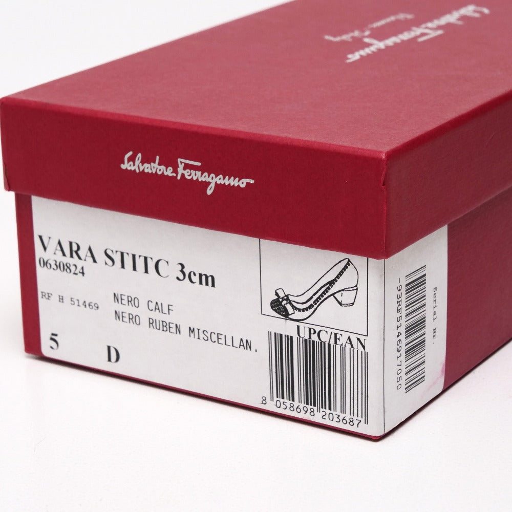 Salvatore Ferragamo Pumps 0630824 Leather Black Gold 5D