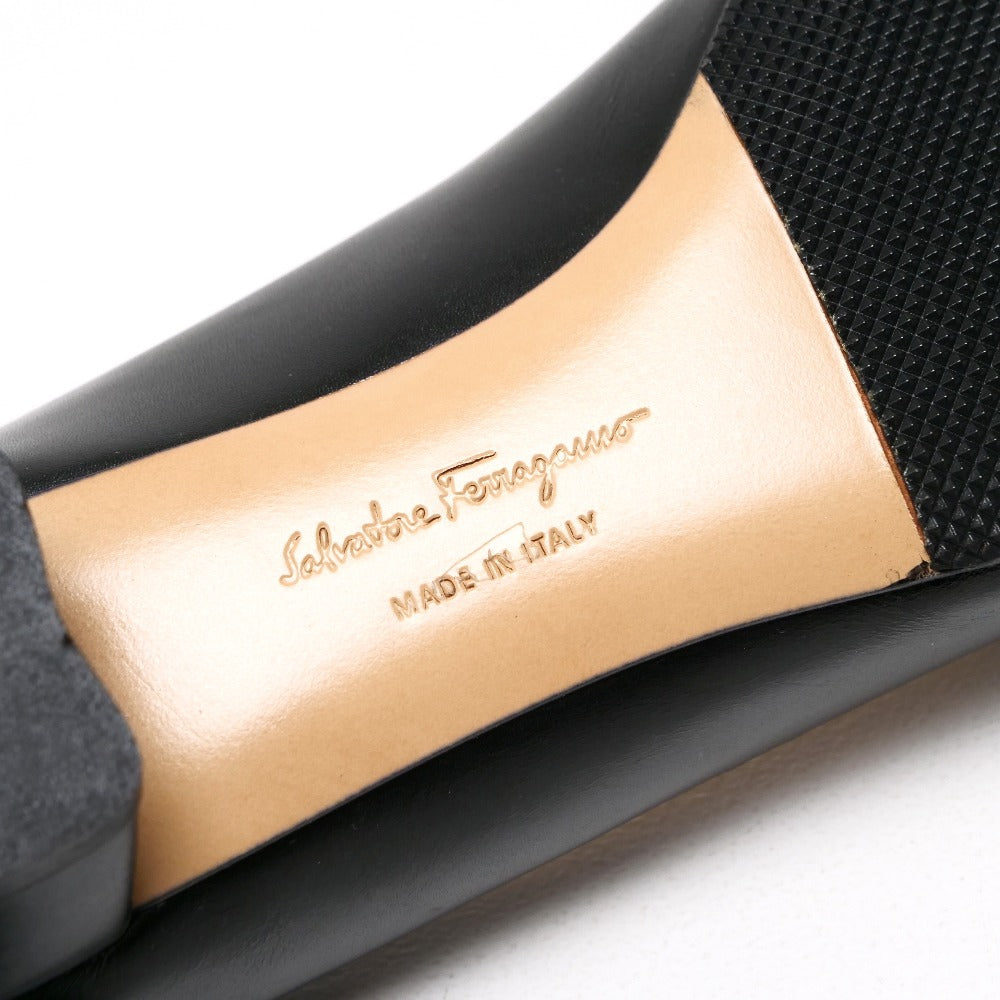 Salvatore Ferragamo Pumps 0630824 Leather Black Gold 5D