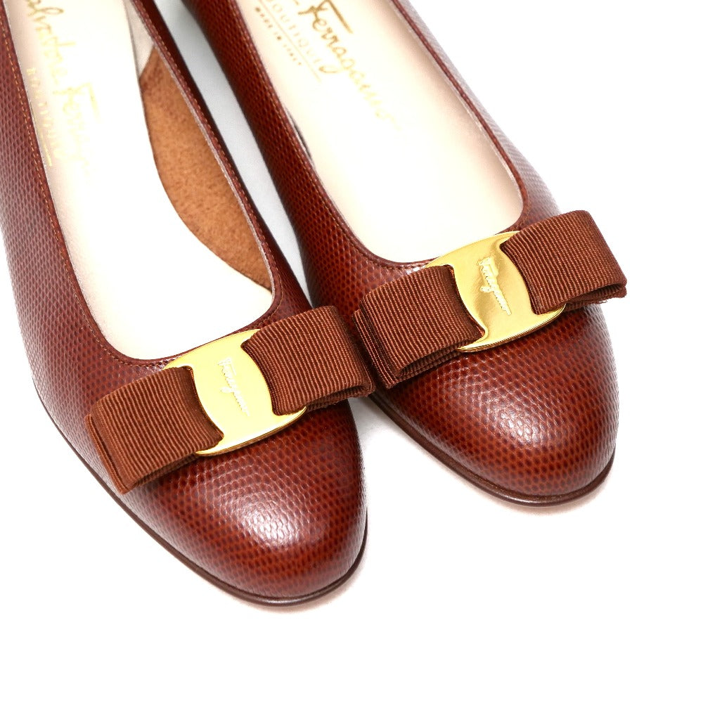 Salvatore Ferragamo Pumps Dr 24778 Leather Brown Women 6C