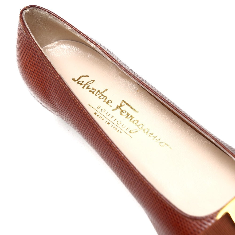 Salvatore Ferragamo Pumps Dr 24778 Leather Brown Women 6C
