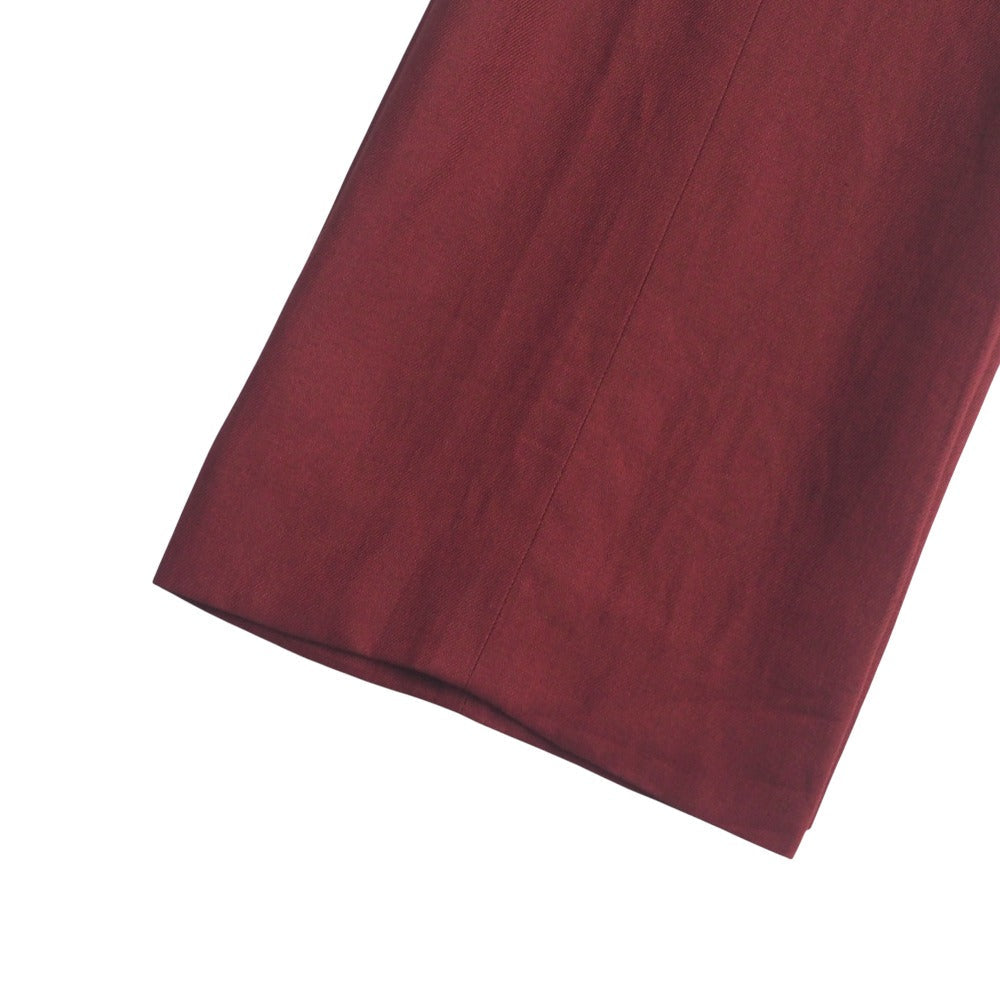 Hermes Pants Hemp Linen Red Type Women 34